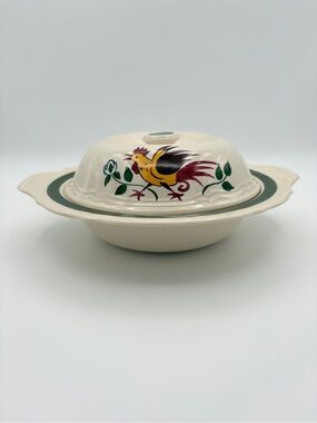 ADAMS "____ of the North" Covered Serving Vegetable Dish/bowl  Rooster Farmhouse